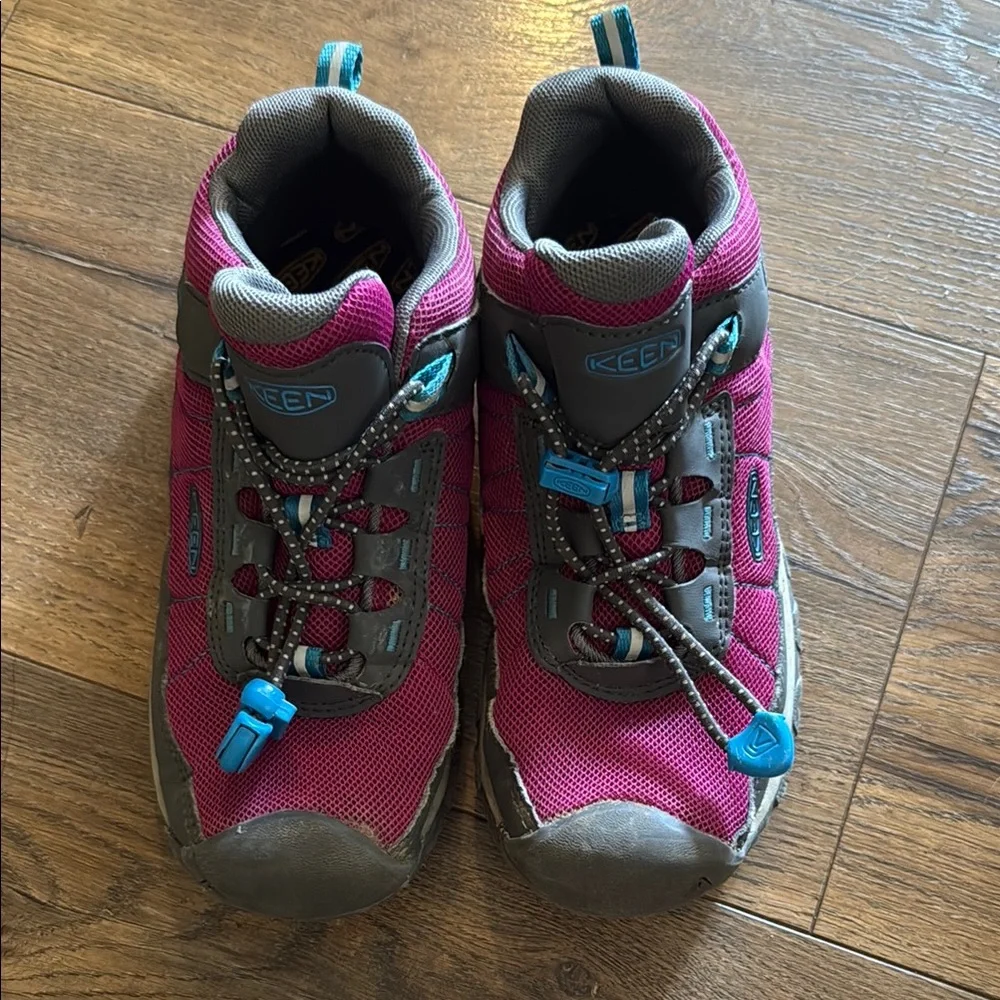 KEEN Kids' Waterproof Hiking Shoes - Pink Gray